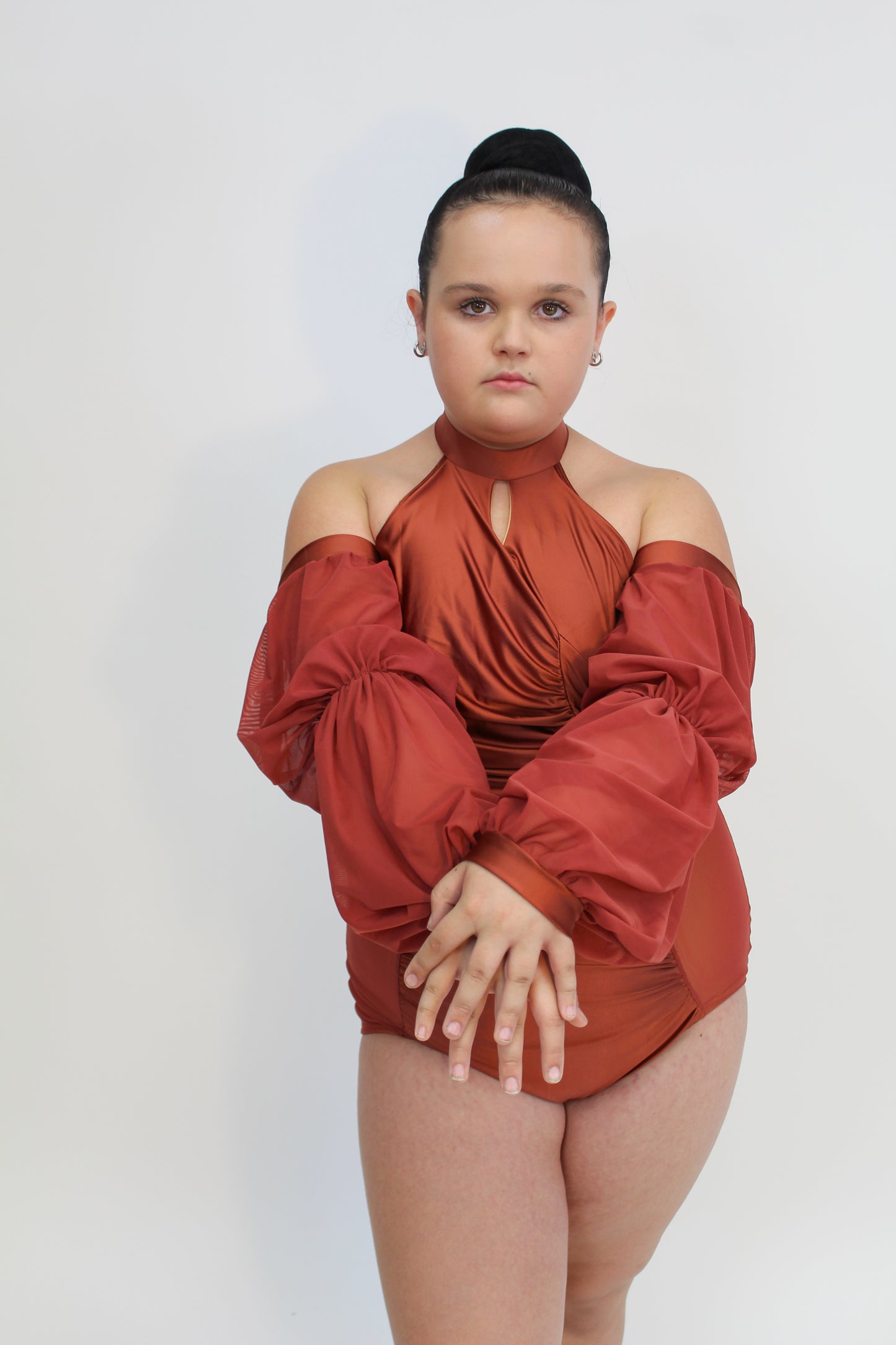 Mid-Ruched Bishop Sleeves