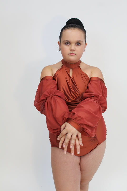 Mid-Ruched Bishop Sleeves