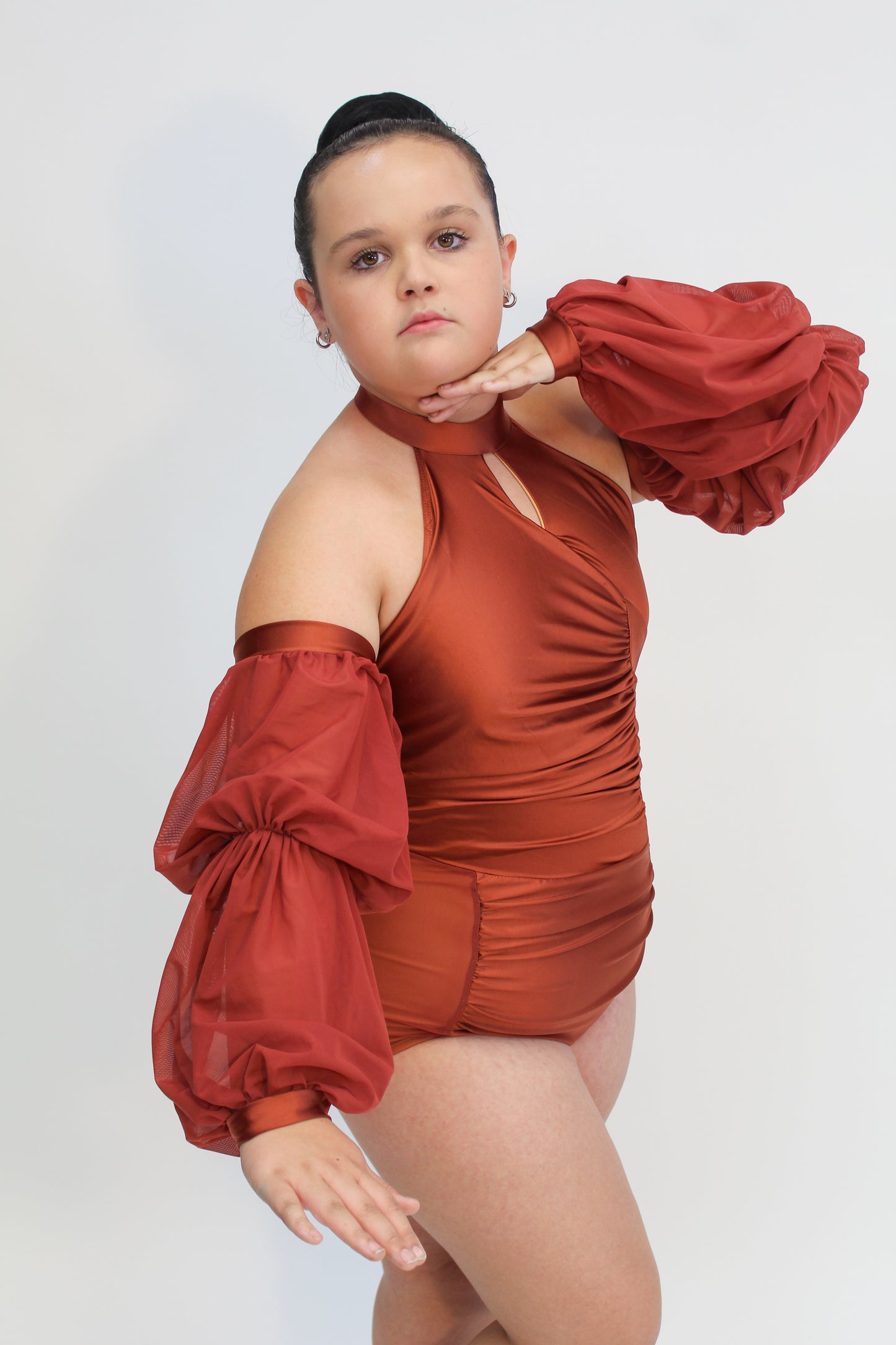 Mid-Ruched Bishop Sleeves